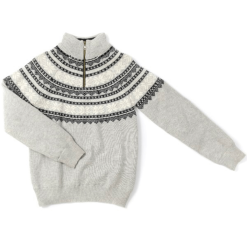 Cold Bodö - Dame Norsk Uld Strik Med Windstop - Light Grey