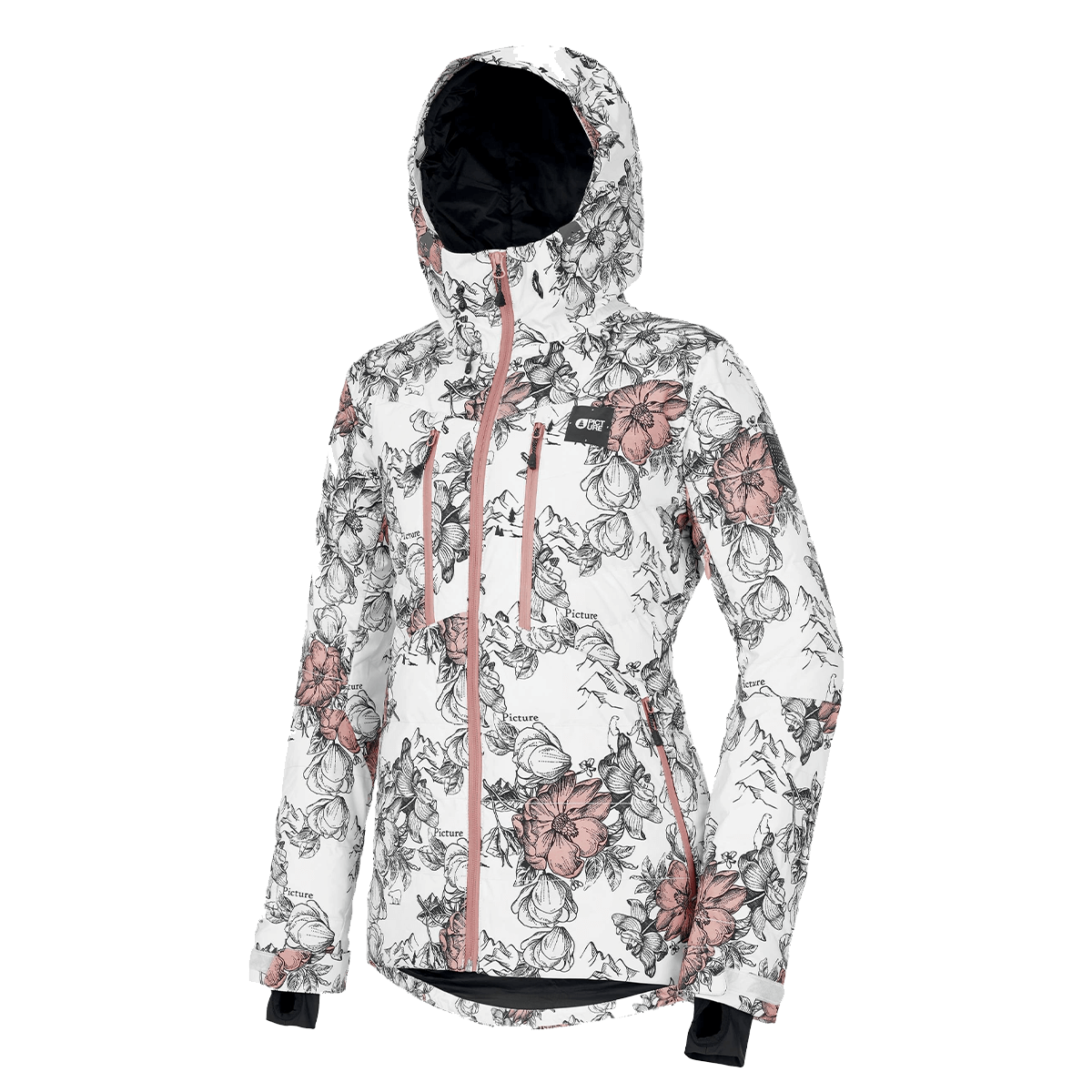 Picture - Pluma - Dame Skijakke - Peonies White