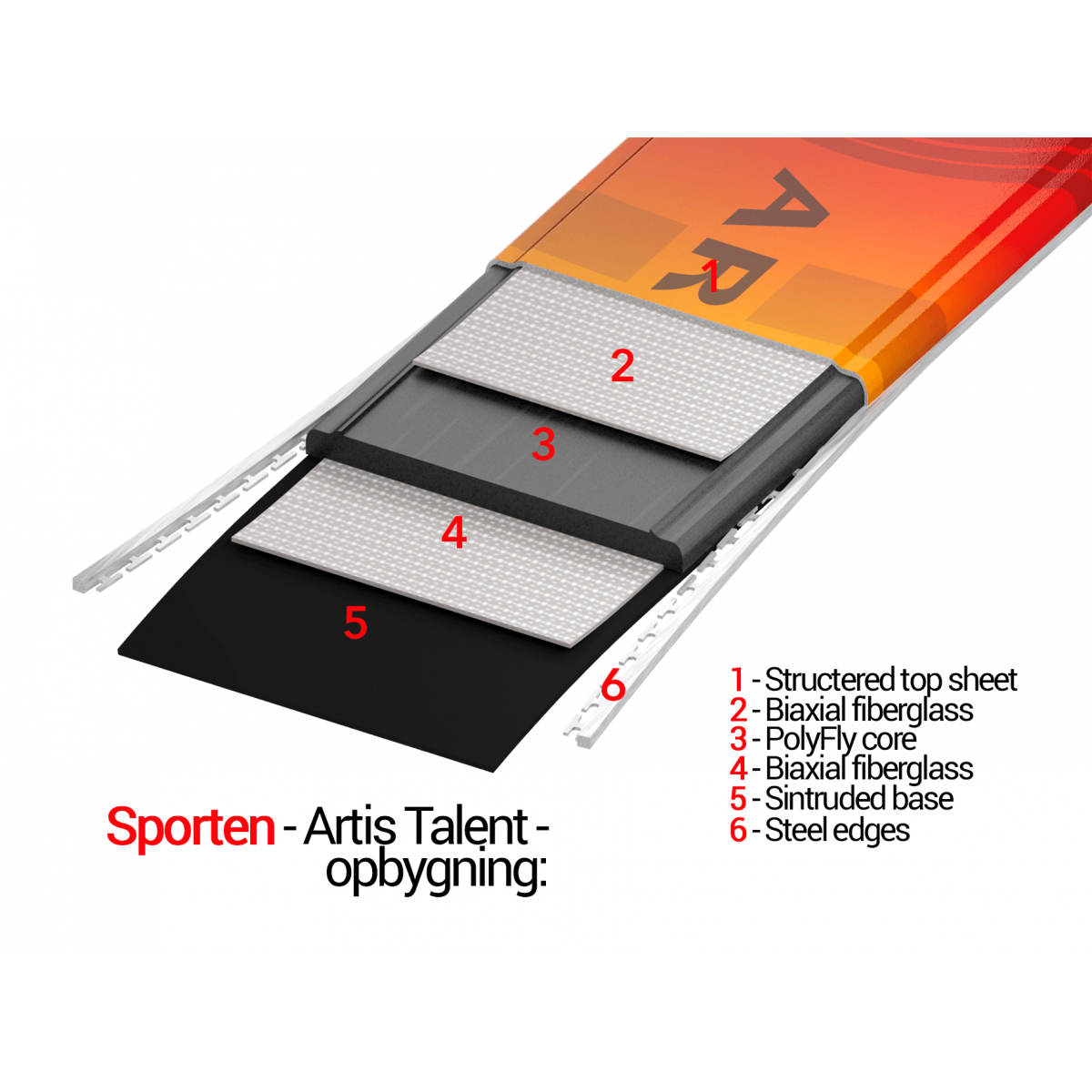 Sporten ARTIS TALENT Junior Carving All-Mountain Ski - Billede 4